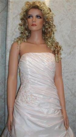 Taffeta strapless pick-up style wedding dress